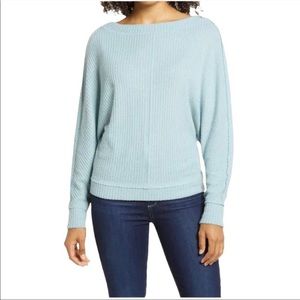 CASLON Dolman Sleeve Thermal Top In Blue Mineral